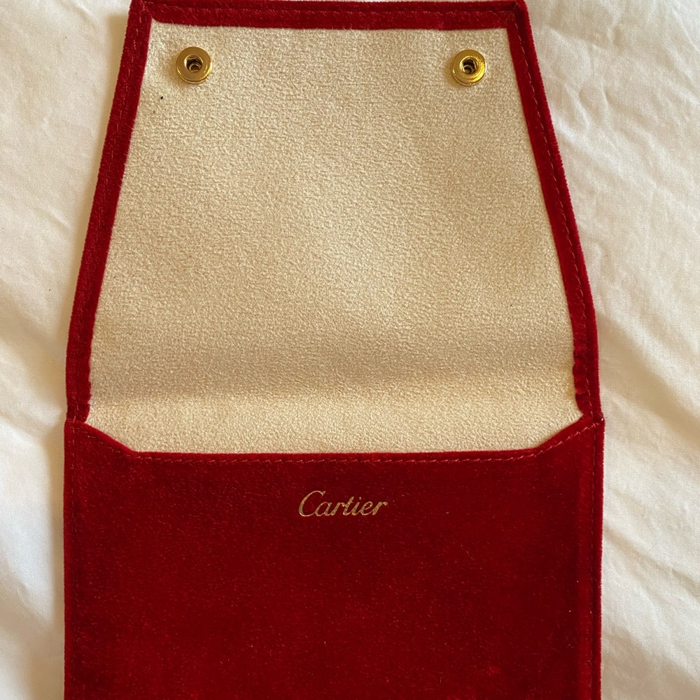 Cartier red velvet jewelry pouch